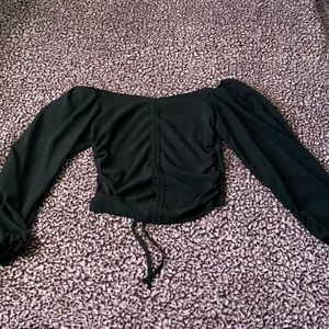 Black sheer long sleeve blouse